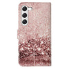 For Samsung Galaxy S25 5G Colored Drawing Marble Pattern Leather Phone Case(Rose Gold)