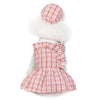 Pink Dog Dress with Hat, Summer Outfit, Small