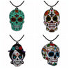 Halloween Skull Necklace Acrylic Personalized Pendant Jewelry(Green)