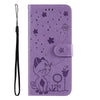 For Samsung Galaxy A26 5G Global Cat Bee Embossing Pattern Shockproof Leather Case(Purple)