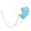 Flower Gold-Plated Stainless Steel Hanging Neck Chain Anti-Lost Mask Lanyard(Silver White Flower)