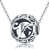 S925 Sterling Silver 26 English Letter Beads DIY Bracelet Necklace Accessories, Style:V