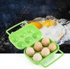 Portable Handle 6 Eggs Plastic Container Egg Storage Box Case(Green)