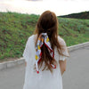 Palm Jungle Eye Pattern Ladies Simulation Silk Small Square Scarf, Size:60 x 60cm(White)