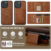 For iPhone 14 Pro LC.IMEEKE L5 Series Detachable RFID Card Bag Magsafe Phone Case(Brown)