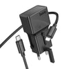 hoco AC24 Mini PD25W QC3.0 Universal Travel Charger with Type-C to 8 Pin Cable(Black)