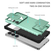 For Samsung Galaxy S25 Ultra 5G Stereoscopic Holder Sliding Camshield Phone Case(Light Green)