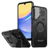 For Samsung Galaxy A15 Shield Frame Holder MagSafe Phone Case(Black)