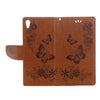 For Sony Xperia XA1 Pressed Flowers Butterfly Pattern Horizontal Flip Leather Case with Holder & Card Slots & Wallet(Brown)