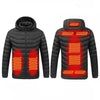 9 Zone Black USB Winter Electric Heated Jacket Warm Thermal Jacket, Size: S