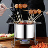 Stainless Steel Pot Rack Single Alcohol Dry Pot Skewers Shabu-Shabu, Style:With Cover