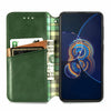 For Asus Zenfone 8 Flip Cubic Grid Pressed Horizontal Flip Magnetic PU Leather Case with Holder & Card Slots & Wallet(Green)
