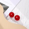 E2209-23 Red Pearl Stud Earrings Jewelry