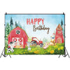1.5m X 1m Cartoon Farm Animals Photography Backdrop Birthday Party Background Decoration(MDT08893)
