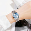 SKmei 1620 Delicate Rhinestone Creative Casual Waterproof Quartz Women Watch Steel Strap Watch(Blue)