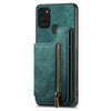 For Samsung Galaxy M32 4G Retro Leather Zipper Wallet Back Phone Case(Green)