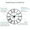 40cm Retro Living Room Iron Round Roman Numeral Mute Decorative Wall Clock (Black)