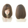 Women Medium Length Natural Realistic Full Shoulder Length Wig(Cold Brown 36cm)
