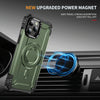 For iPhone 12 Pro Lens Holder MagSafe Phone Case(Army Green)