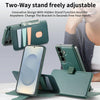 For Samsung Galaxy S25 5G CaseNeo Finger Grip Strap MagSafe Leather Phone Case(Green)