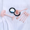 Mini Makeup Brush Set Portable Tool Beauty Makeup Brush Small Waist Brush, Style:Lollipop Skin Color 5 Sticks + Stand