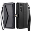 For Samsung Galaxy A36 Wallet Multi-card Slot Leather Phone Case with Lanyard(Black)