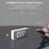 Bedside Alarm Clock Sound Control Mirror LED Music Clock (White)