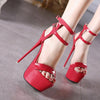 Sexy Nightclub Super High Heels, Size:43(Red)