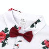 Summer Boys Print Short Sleeve Shirt + Shorts Set, Kid Size:90cm(White)