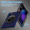 For Xiaomi Pad 7 / 7 Pro Rotatable Holder Silicone Hybrid PC Tablet Case with Shoulder Strap(Navy Blue)