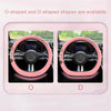 Round Style Car Universal Cartoon Pattern Plush Warm Anti-skid Steering Wheel Cover, Diameter: 38cm (Grey)