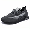 Men Spring Walking Shoes Casual Sports Breathable Flying Knit Shoes, Size: 42(Gray)