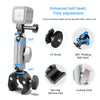 PULUZ Motorcycle Crab Pliers Clip Arm Mount with Mount Adapter & Long Screw (Black)