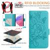 For Samsung Galaxy A26 Embossed Rose RFID Anti-theft Leather Phone Case(Light Blue)