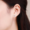 Sterling Silver Leaf Diamond Earrings Female Earrings