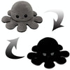 Flipped Octopus Doll Double-Sided Flipping Doll Plush Toy(Gray + Black)