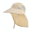 1039 Summer Children Fisherman Hat Large Brim Shawl Sun Hat(Beige)