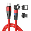 ENKAY PD60W Type-C to Type-C / 8 Pin Magnetic 540 Degrees Rotating Fast Charging Cable, Length:1m(Red)