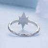 BSR455-6 S925 Sterling Silver White Gold Plated Heart Shape Star Opal Ring Bracelet