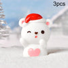 3pcs Christmas Lovely Micro Landscape Snow Ornament Decorative Accessories, Style: No.4 Love White Bear