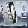 For Samsung Galaxy Z Fold3 5G lce Folding Series MagSafe Integrated Clear PC Phone Case(Orange)