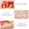 2 PCS Wood Blocks Cutting or Stringing Cube Puzzle Early Education Intelligence Toys For Children(Vegetables-Cutting)