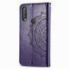 For  Alcatel 1S (2020) Embossed Mandala Pattern TPU + PU Horizontal Flip Leather Case with Holder & Three Card Slots & Wallet(Purple)