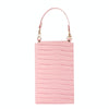 Stone Texture Card Holder Mobile Phone Bag with Short Strap(Pink)