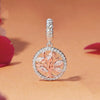 S925 Sterling Silver Rose Gold Tree Of Life Pendant DIY Beads(BSC1007)