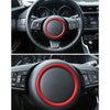 Car Auto Steering Wheel Aluminum Alloy Ring Cover Trim Sticker Decoration for Jaguar(Red)