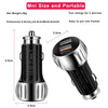 YSY-310QC18W QC3.0 Dual Port USB Car Charger for Apple / Huawei / Samsung / Xiaomi(Black)