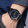 SKMEI 2116 Multifunctional Men 30M Waterproof Fashion Casual Quartz Watch(Black Leather)
