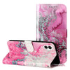 For Samsung Galaxy A06 4G Colored Drawing Marble Pattern Leather Phone Case(Pink Seawater)