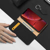 For iPhone XR DUX DUCIS WISH Series TPU + PU + Leather Case with Card Slots & Wallet (Black)